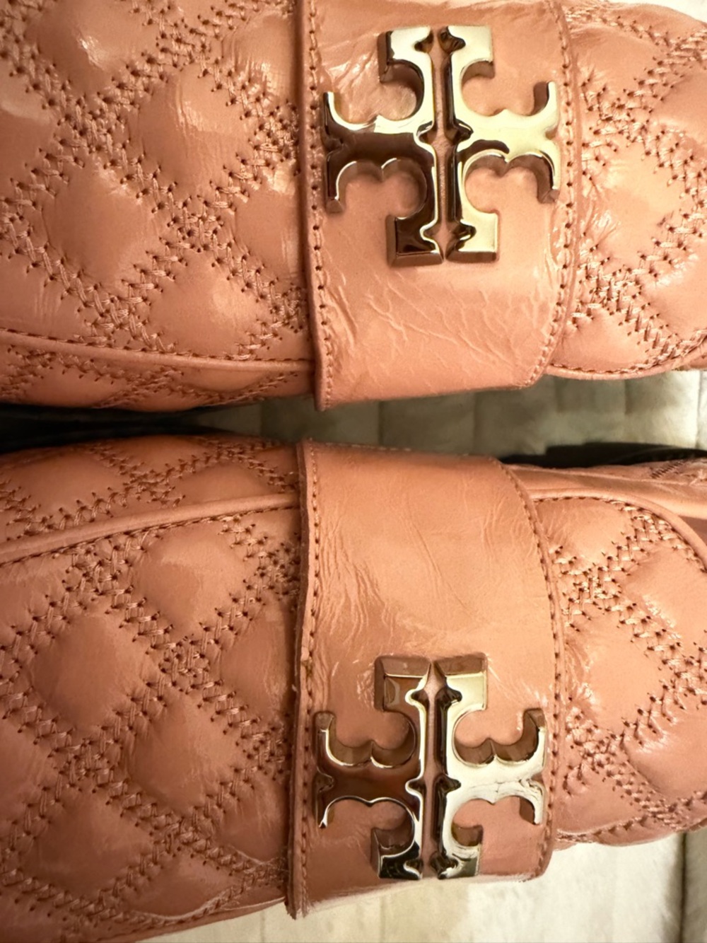 NEW Tory Burch Mini Everly Chunky Quilted Patent Loafers Women's, - Picture 7 of 9